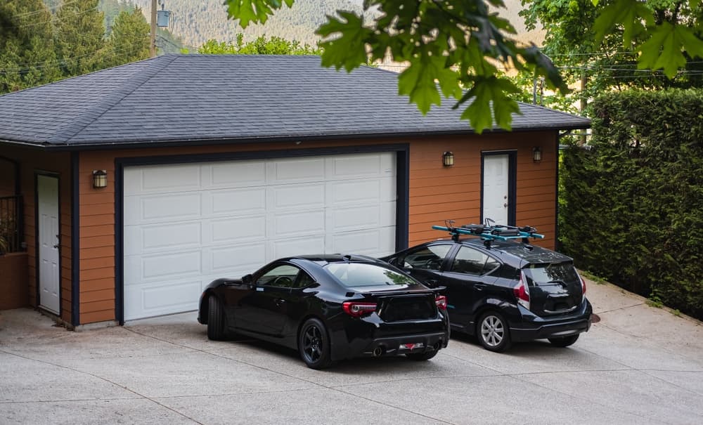 garage door wide driveway